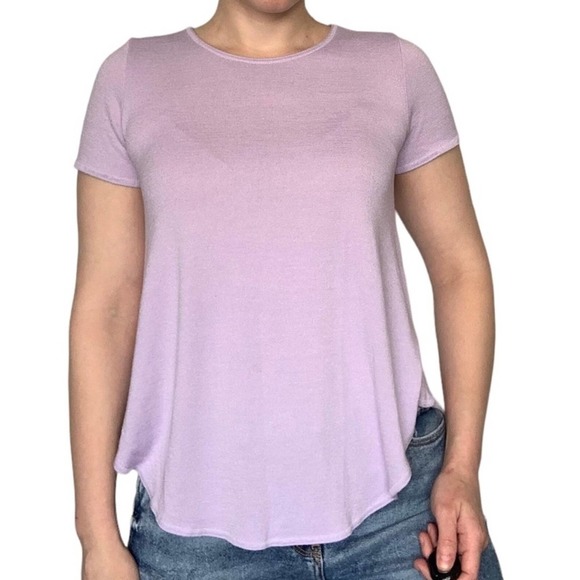 Wilfred Free Aritzia Small Esther T Shirt Short Sleeve Jersey Knit Lilac Purple - Picture 2 of 7